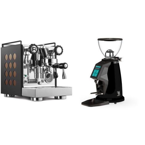 Rocket Espresso Appartamento, black/copper + Rocket Espresso SPLUGA, black