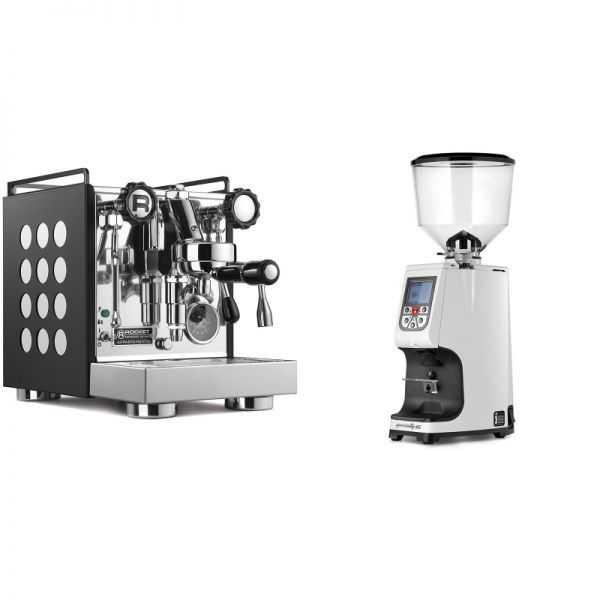 Rocket Espresso Appartamento, black/white + Eureka Atom Specialty 65, white