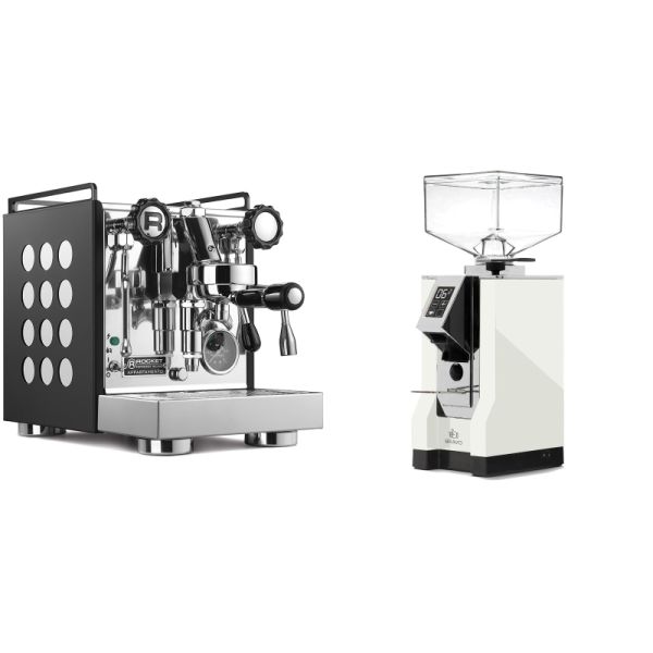 Rocket Espresso Appartamento, black/white + Eureka Mignon Bravo, CR white