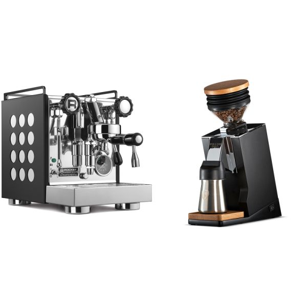 Rocket Espresso Appartamento, black/white + Eureka Mignon Single Dose PRO, Black & Oak