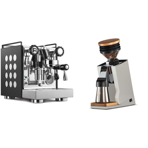 Rocket Espresso Appartamento, black/white + Eureka Mignon Single Dose PRO, White & Oak