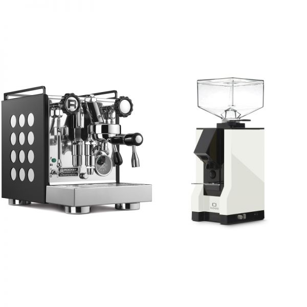 Rocket Espresso Appartamento, black/white + Eureka Mignon Silenzio, BL white