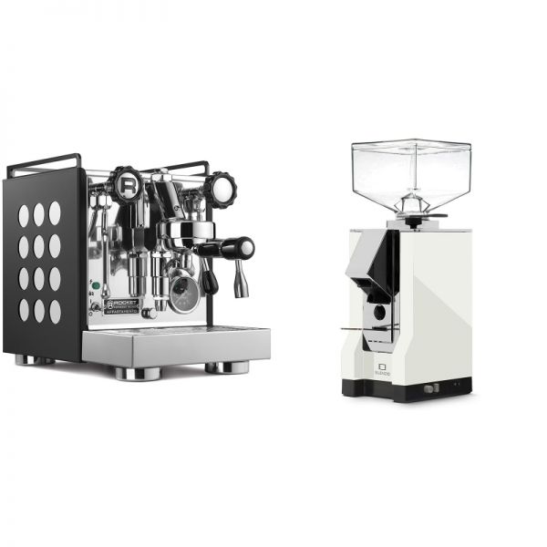 Rocket Espresso Appartamento, black/white + Eureka Mignon Silenzio, CR white