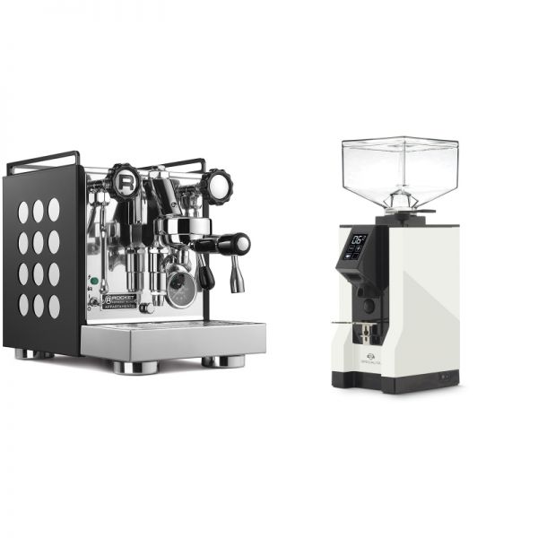 Rocket Espresso Appartamento, black/white + Eureka Mignon Specialita, BL white