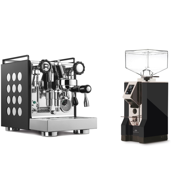 Rocket Espresso Appartamento, black/white + Eureka Mignon Specialita, CR black