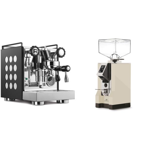 Rocket Espresso Appartamento, black/white + Eureka Mignon Specialita, CR cream
