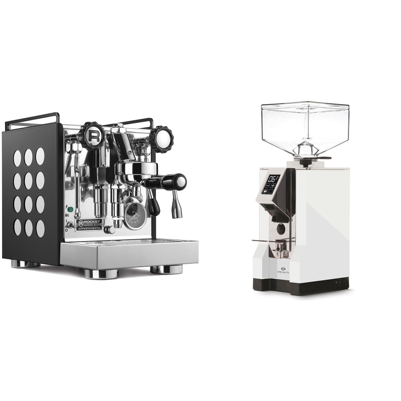Rocket Espresso Appartamento, black/white + Eureka Mignon Specialita, CR white