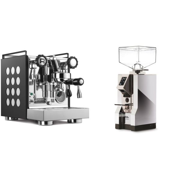 Rocket Espresso Appartamento, black/white + Eureka Mignon Turbo, CR chrome