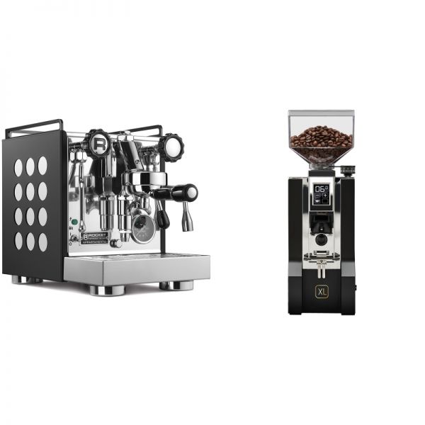 Rocket Espresso Appartamento, black/white + Eureka Mignon XL, CR black