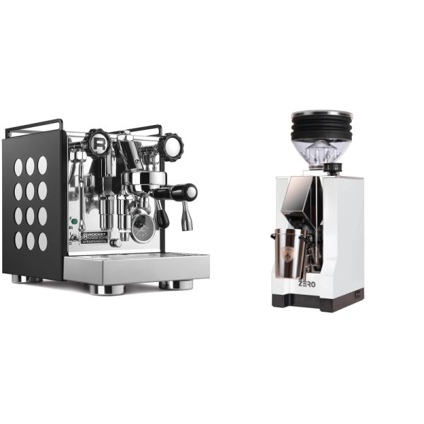 Rocket Espresso Appartamento, black/white + Eureka Mignon Zero, CR white