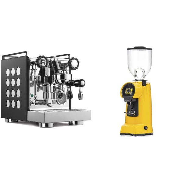 Rocket Espresso Appartamento, black/white + Eureka Helios 65, yellow