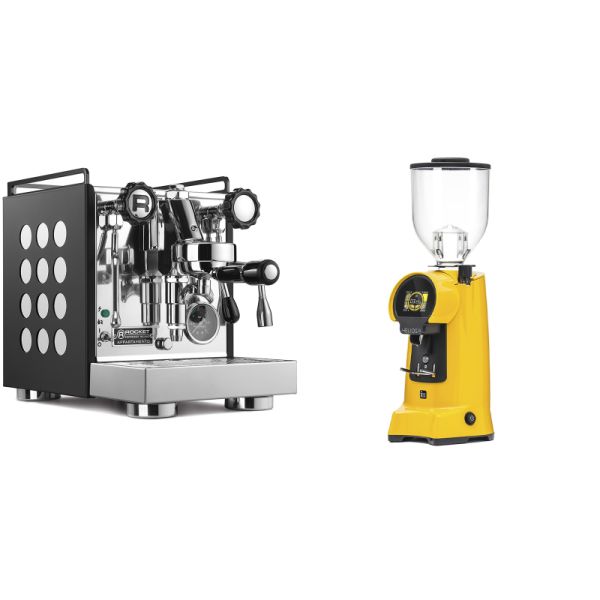 Rocket Espresso Appartamento, black/white + Eureka Helios 75, yellow