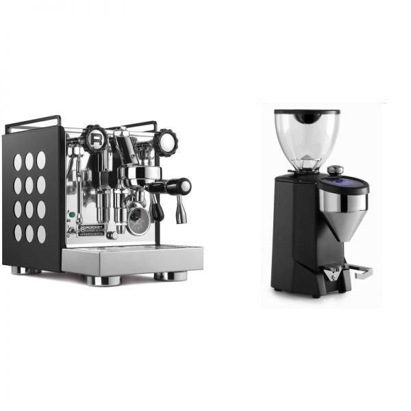 Rocket Espresso Appartamento, black/white + Rocket Espresso FAUSTO 2.1, black