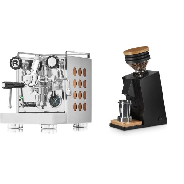 Rocket Espresso Appartamento, copper + Eureka Mignon Single Dose, Black & Oak