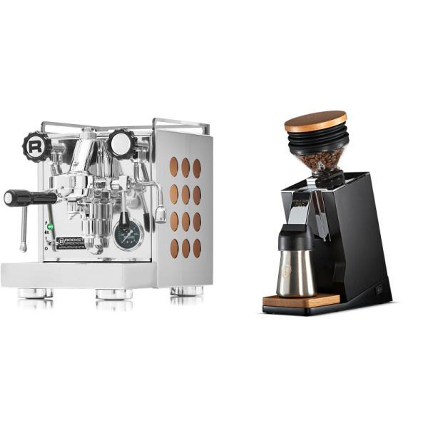 Rocket Espresso Appartamento, copper + Eureka Mignon Single Dose PRO, Black & Oak