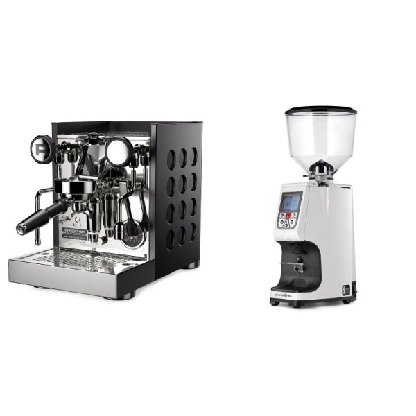 Rocket Espresso Appartamento TCA, black/black + Eureka Atom Specialty 65, white