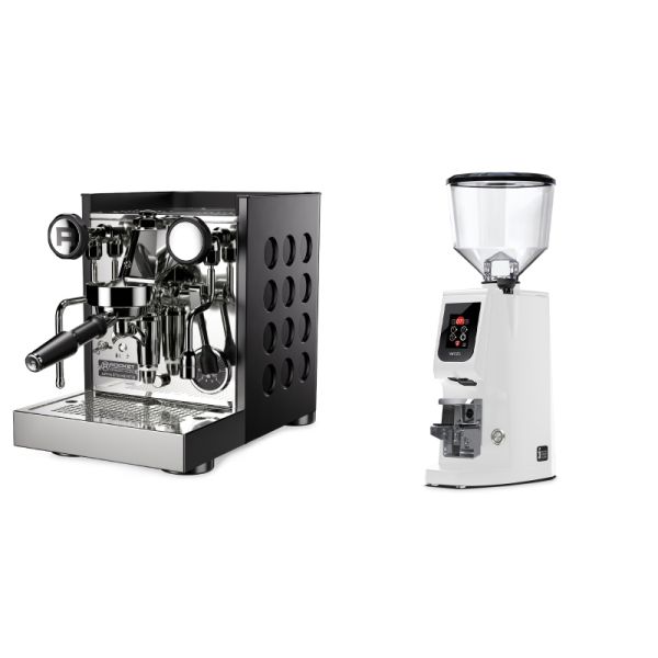 Rocket Espresso Appartamento TCA, black/black + Eureka Atom W 65, white