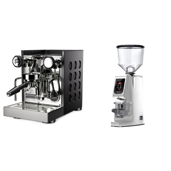 Rocket Espresso Appartamento TCA, black/black + Eureka Atom W 75, chrome