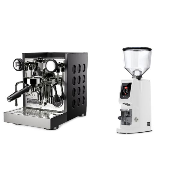 Rocket Espresso Appartamento TCA, black/black + Eureka Atom W 75, white