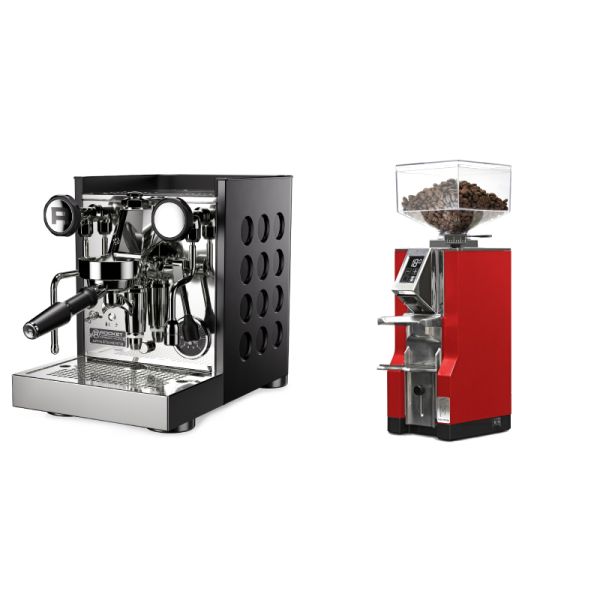 Rocket Espresso Appartamento TCA, black/black + Eureka Mignon Libra, CR ferrari red