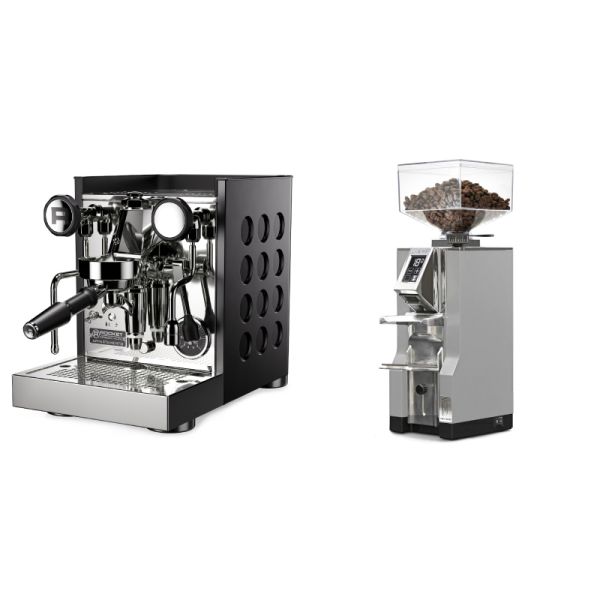 Rocket Espresso Appartamento TCA, black/black + Eureka Mignon Libra, CR grey