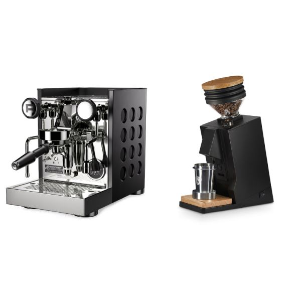 Rocket Espresso Appartamento TCA, black/black + Eureka Mignon Single Dose, Black & Oak