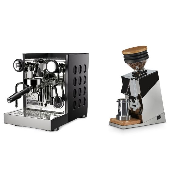 Rocket Espresso Appartamento TCA, black/black + Eureka Mignon Single Dose, Chrome & Oak