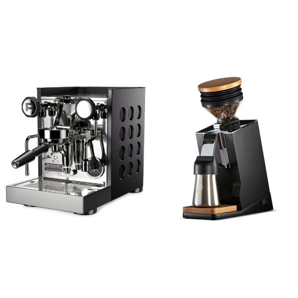 Rocket Espresso Appartamento TCA, black/black + Eureka Mignon Single Dose PRO, Black & Oak