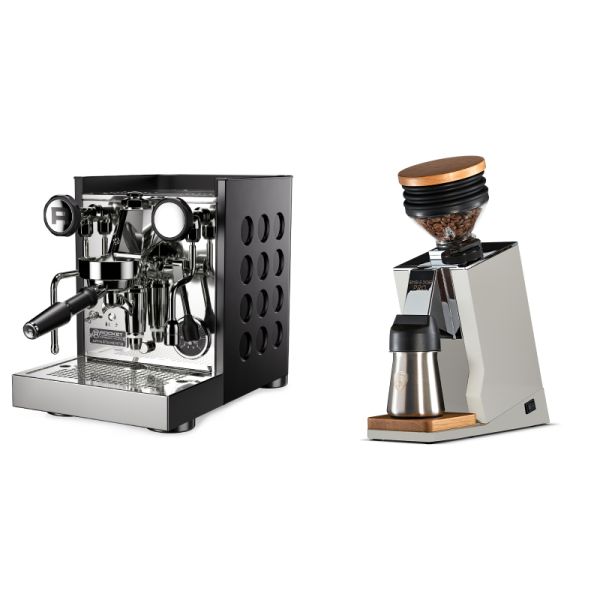 Rocket Espresso Appartamento TCA, black/black + Eureka Mignon Single Dose PRO, White & Oak