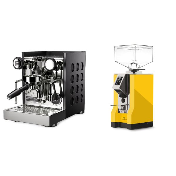 Rocket Espresso Appartamento TCA, black/black + Eureka Mignon Specialita, CR yellow