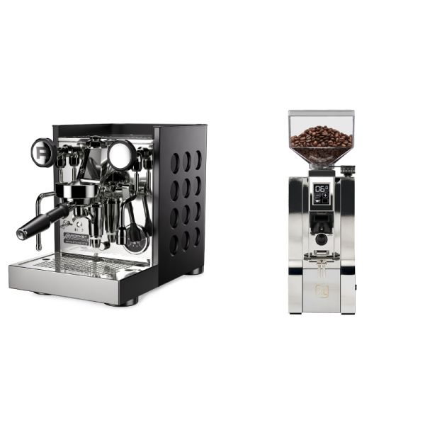 Rocket Espresso Appartamento TCA, black/black + Eureka Mignon XL, CR chrome