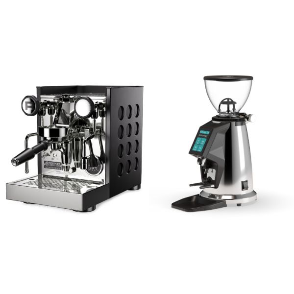 Rocket Espresso Appartamento TCA, black/black + Rocket Espresso SPLUGA, chrome