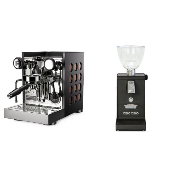 Rocket Espresso Appartamento TCA, black/copper + Ascaso i-steel, black