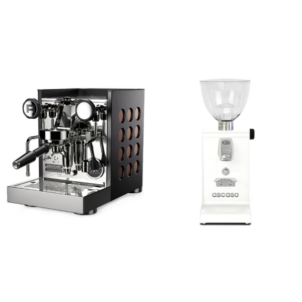 Rocket Espresso Appartamento TCA, black/copper + Ascaso i-steel, white