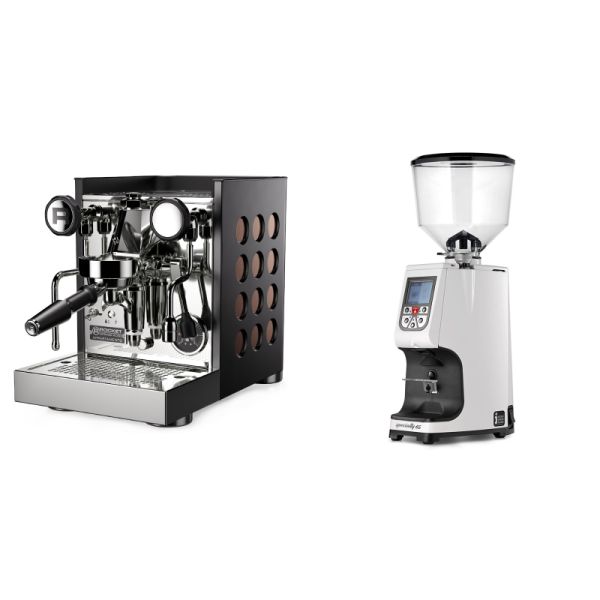 Rocket Espresso Appartamento TCA, black/copper + Eureka Atom Specialty 65, white