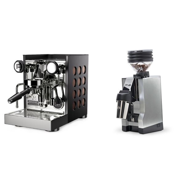 Rocket Espresso Appartamento TCA, black/copper + Eureka Mignon Zero 65 All Purpose, CR chrome