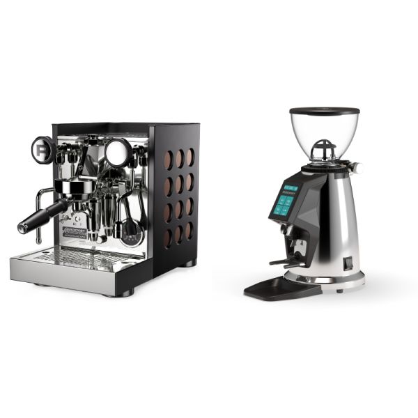 Rocket Espresso Appartamento TCA, black/copper + Rocket Espresso SPLUGA, chrome