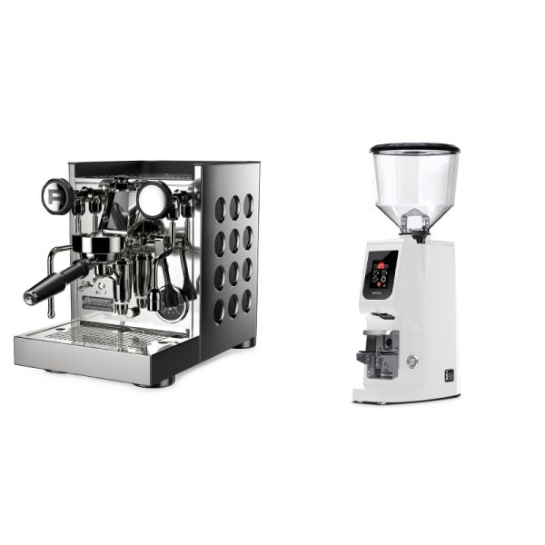 Rocket Espresso Appartamento TCA, black + Eureka Atom W 65, white