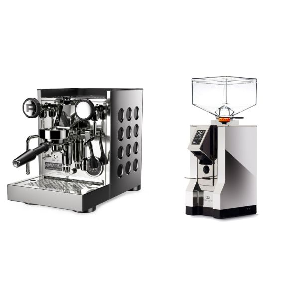 Rocket Espresso Appartamento TCA, black + Eureka Mignon Perfetto, CR chrome