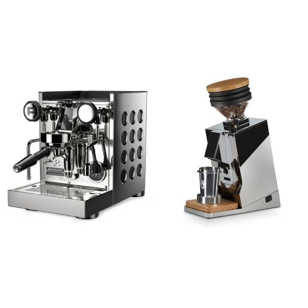 Rocket Espresso Appartamento TCA, black + Eureka Mignon Single Dose, Chrome & Oak