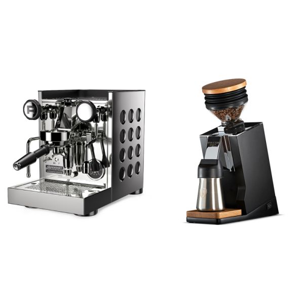 Rocket Espresso Appartamento TCA, black + Eureka Mignon Single Dose PRO, Black & Oak