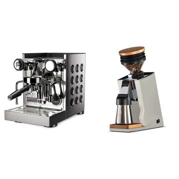 Rocket Espresso Appartamento TCA, black + Eureka Mignon Single Dose PRO, White & Oak