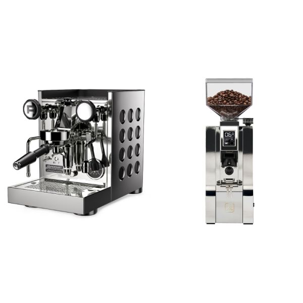 Rocket Espresso Appartamento TCA, black + Eureka Mignon XL, CR chrome
