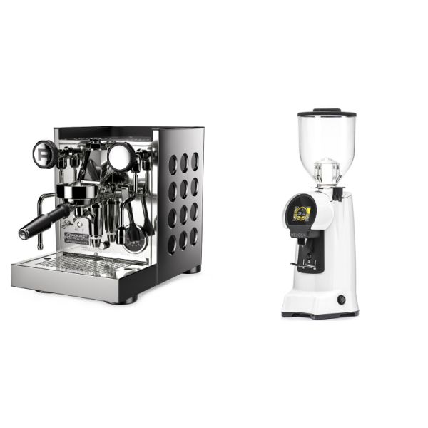 Rocket Espresso Appartamento TCA, black + Eureka Helios 65, white