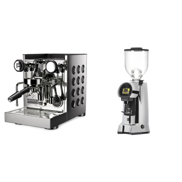 Rocket Espresso Appartamento TCA, black + Eureka Helios 75, chrome