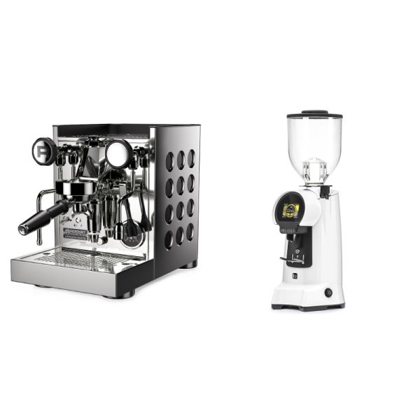 Rocket Espresso Appartamento TCA, black + Eureka Helios 75, white