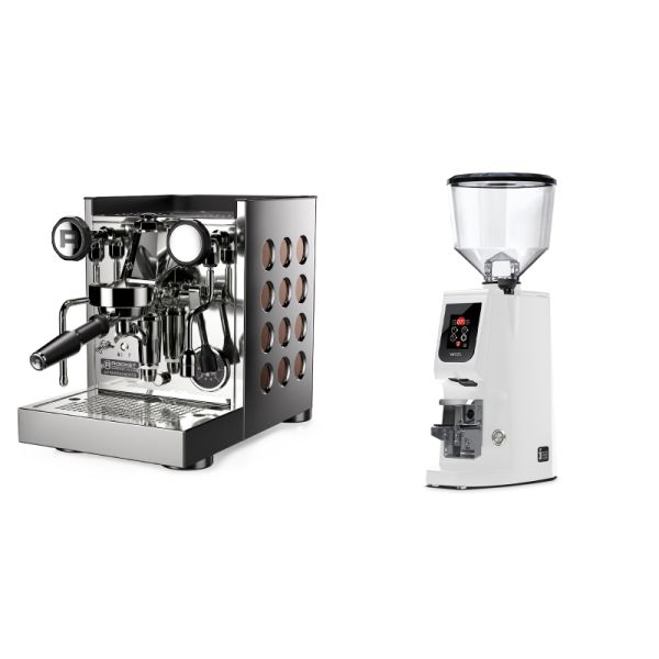 Rocket Espresso Appartamento TCA, copper + Eureka Atom W 65, white