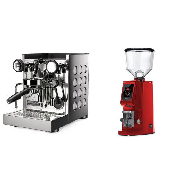 Rocket Espresso Appartamento TCA, white + Eureka Atom W 65, ferrari red