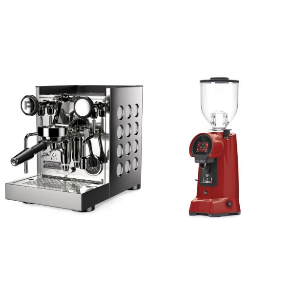 Rocket Espresso Appartamento TCA, white + Eureka Helios 75, ferrari red