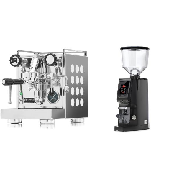 Rocket Espresso Appartamento, white + Eureka Atom W 65, black